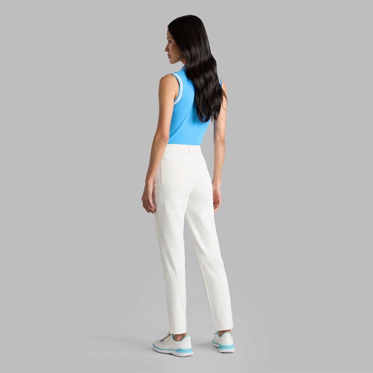 G/FORE Women's Johnny Collar Ribbed Tech Sleeveless Polo