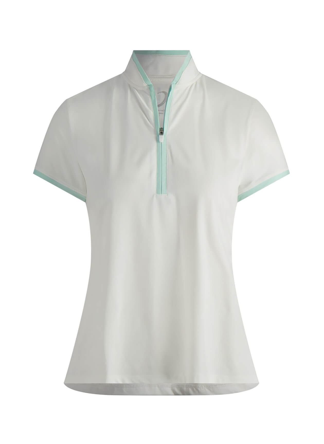 Zero Restriction Women's Chloe Cap Sleeve Zip Mock Polo