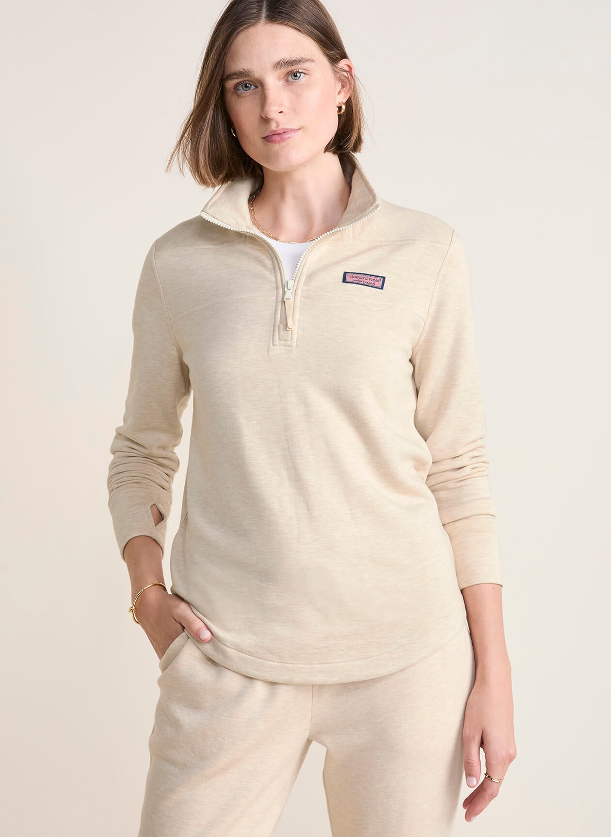 Vineyard Vines Women's Dreamcloth Relaxed Shep Quarter-Zip
