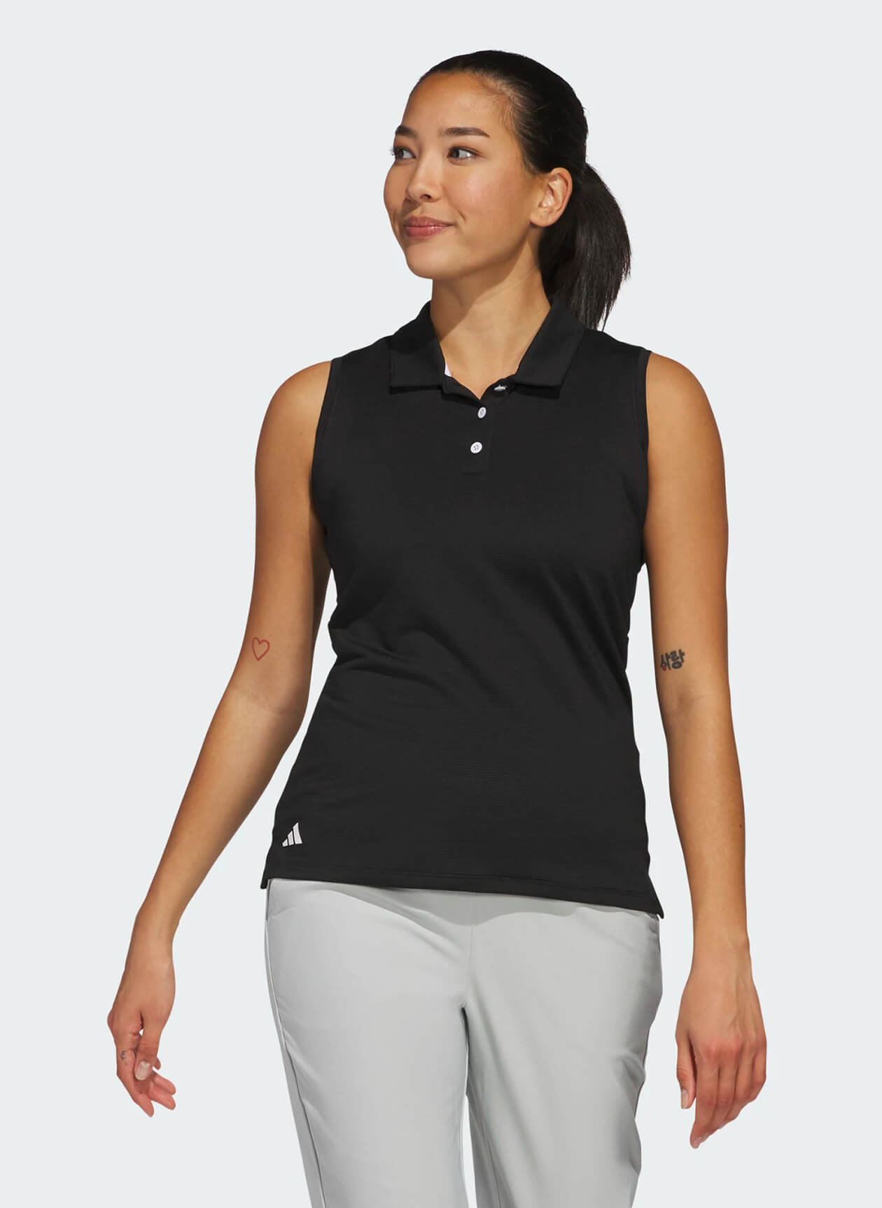 Adidas Women's Solid Ottoman Sleeveless Polo