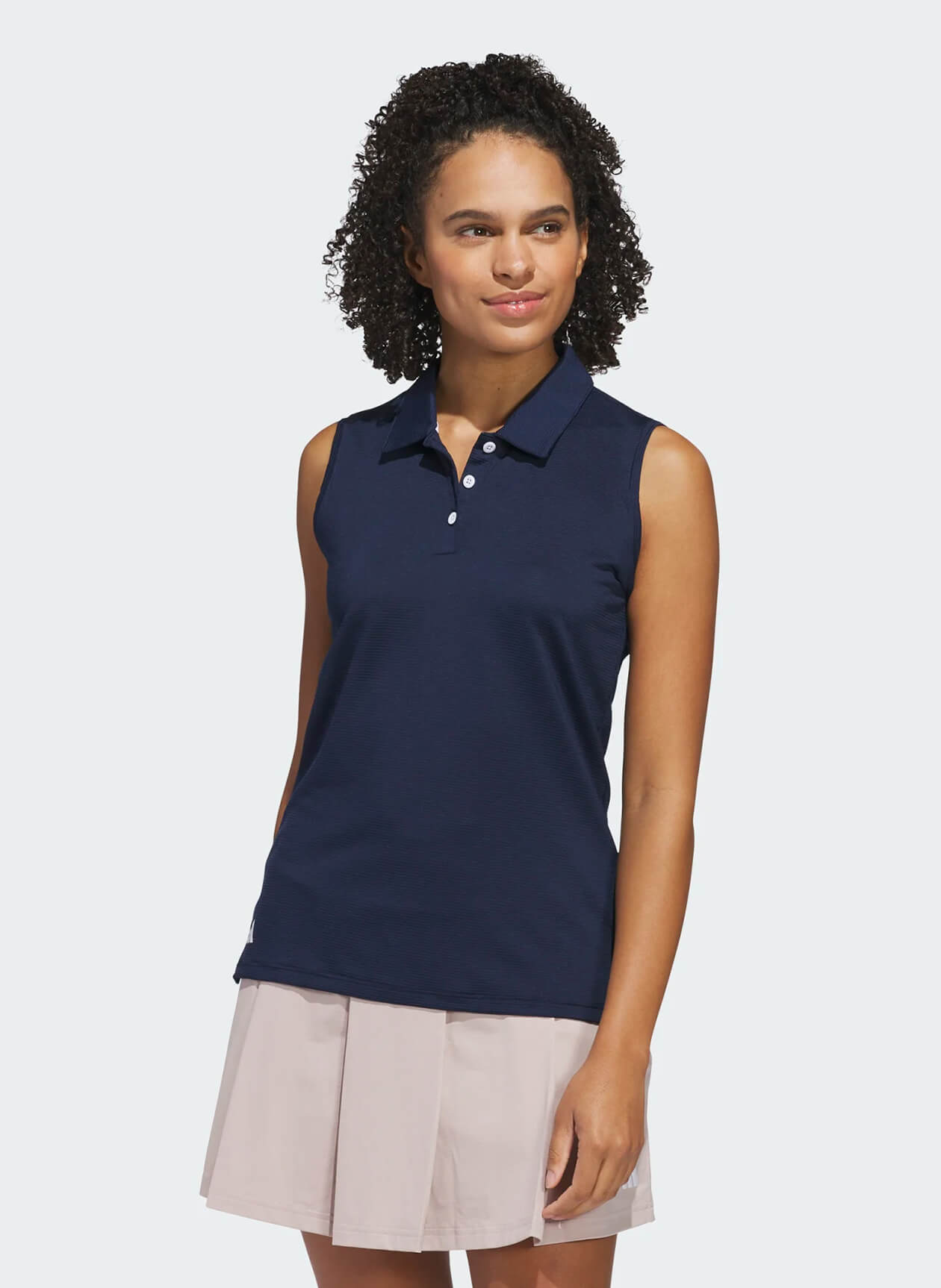 Adidas Women's Solid Ottoman Sleeveless Polo