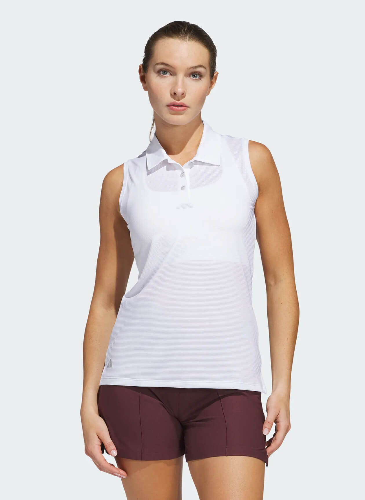Adidas Women's Solid Ottoman Sleeveless Polo