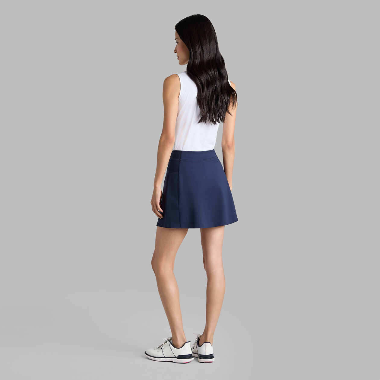 G/FORE Women's Pleated Collar Silky Tech Nylon Sleeveless Polo