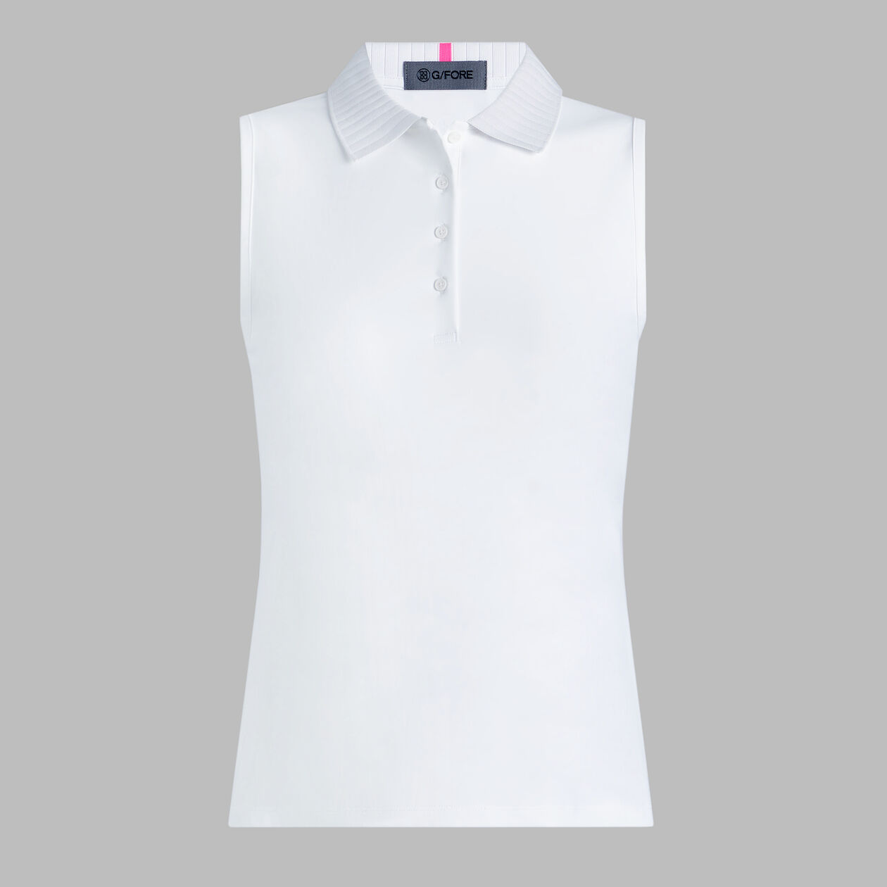 G/FORE Women's Pleated Collar Silky Tech Nylon Sleeveless Polo
