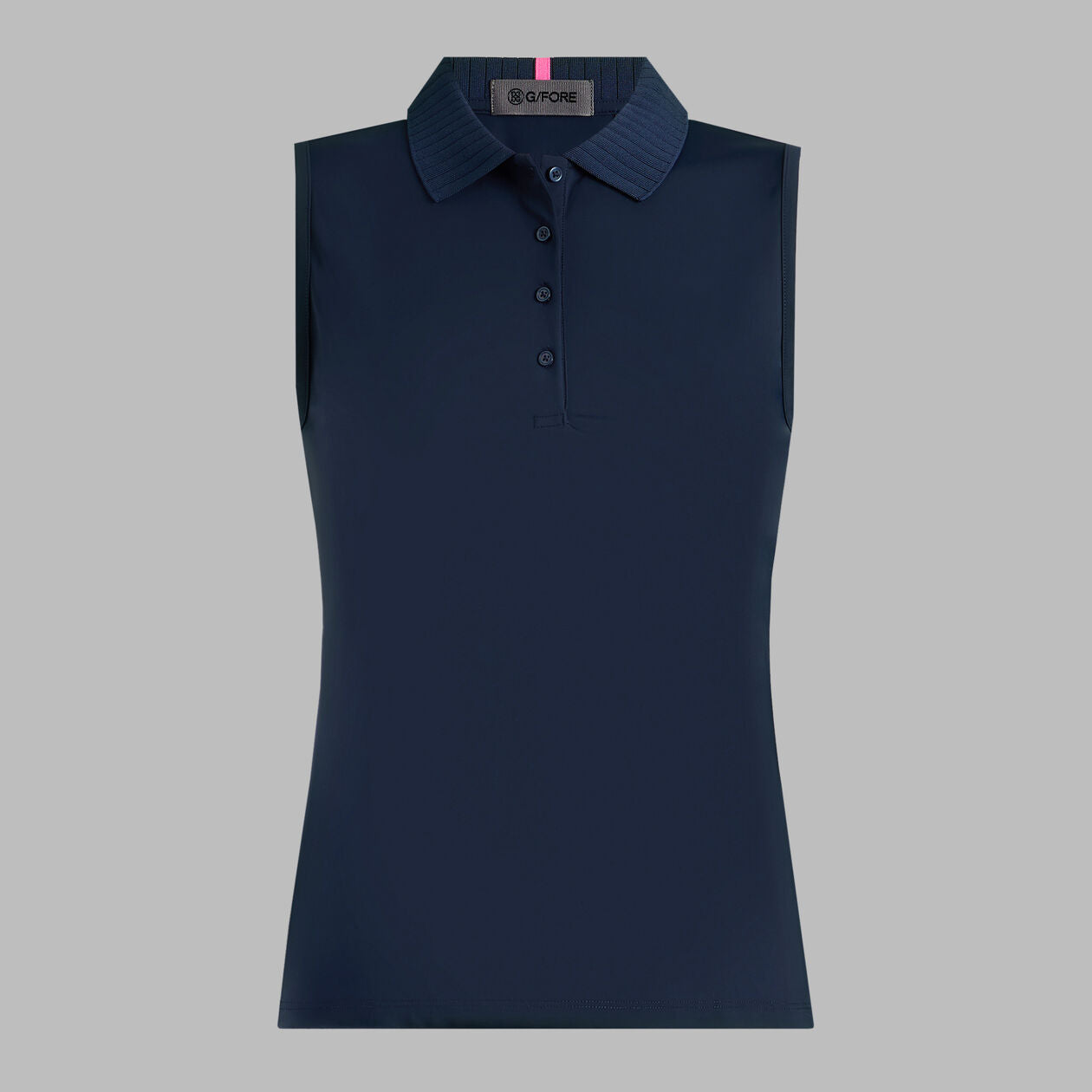 G/FORE Women's Pleated Collar Silky Tech Nylon Sleeveless Polo