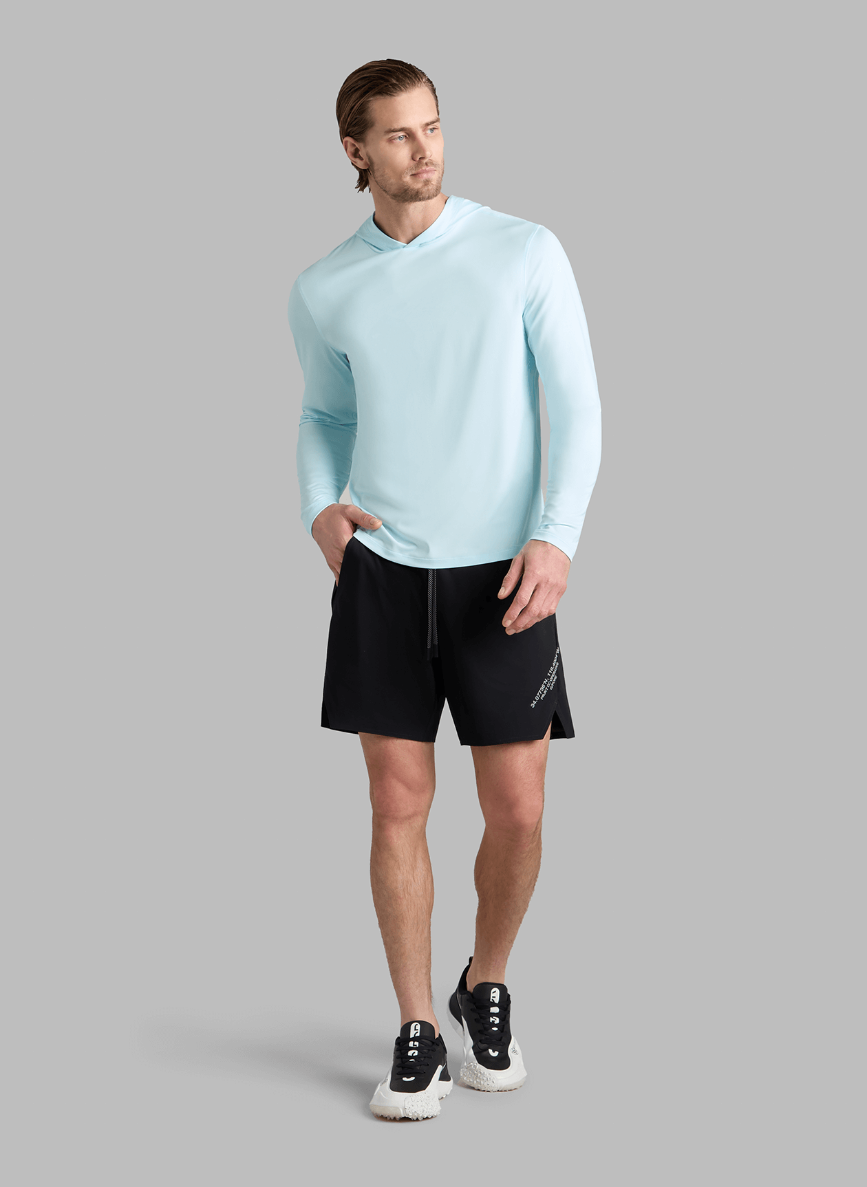 G/FORE Men's Mélange Ice Nylon Hoodie