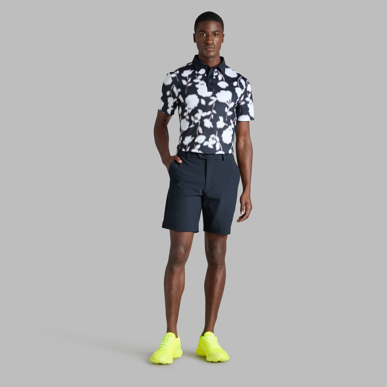 G/FORE Men's Blur Floral Tech Jersey Polo