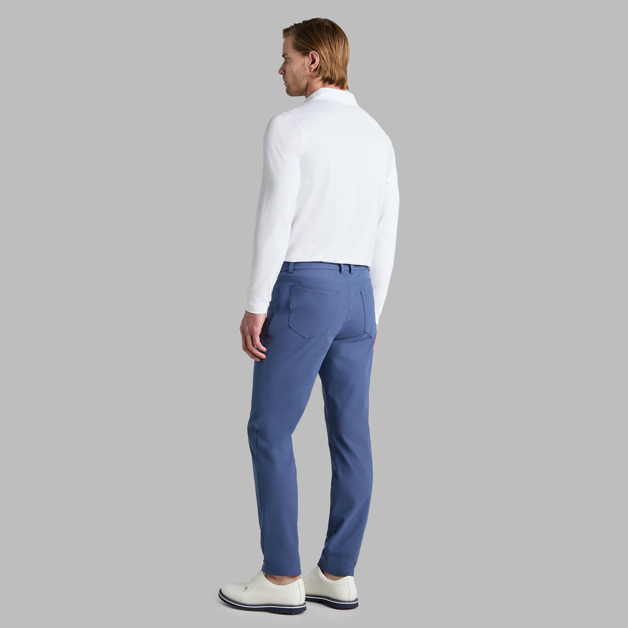 G/FORE Men's Mélange Ice Nylon Long-Sleeve Polo