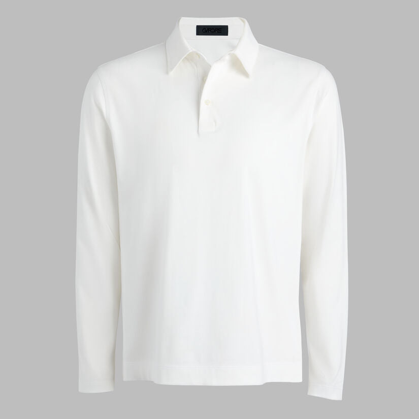 G/FORE Men's Brushed Cotton Long Sleeve Polo