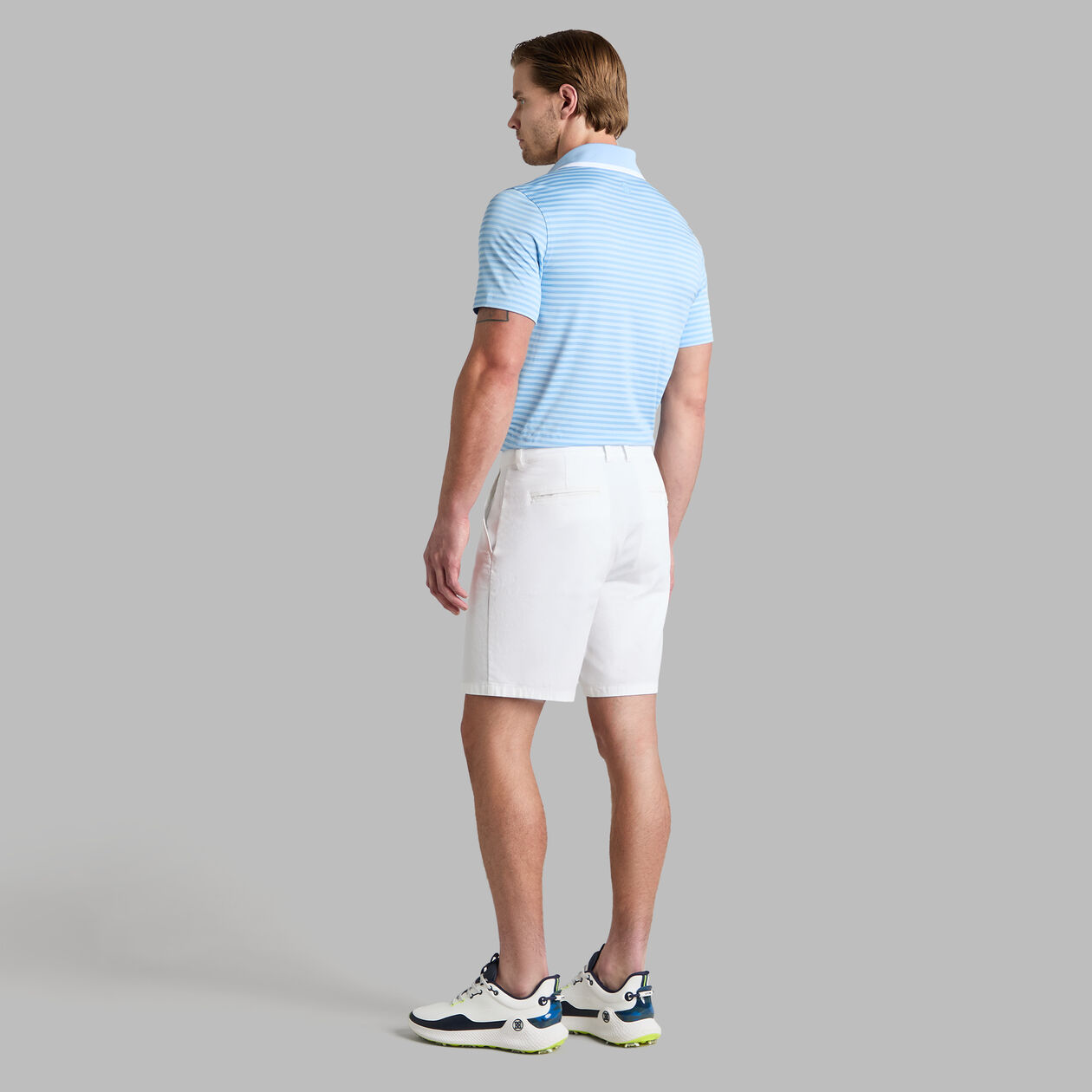 G/FORE Men's Perforated Stripe Jersey Polo