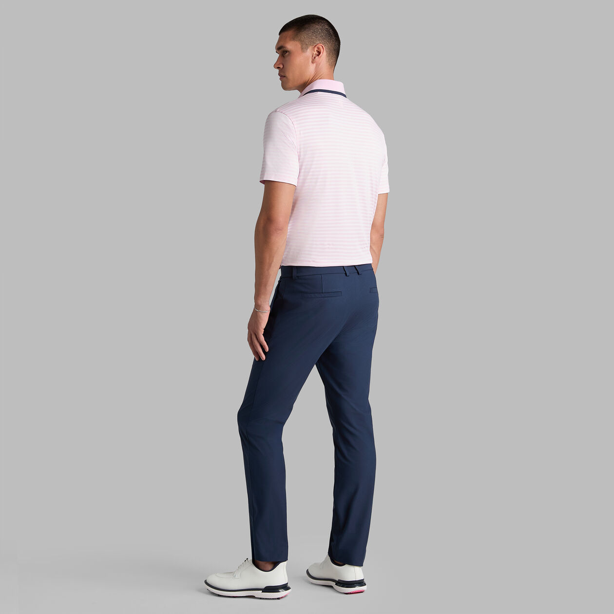 G/FORE Men's Perforated Stripe Jersey Polo