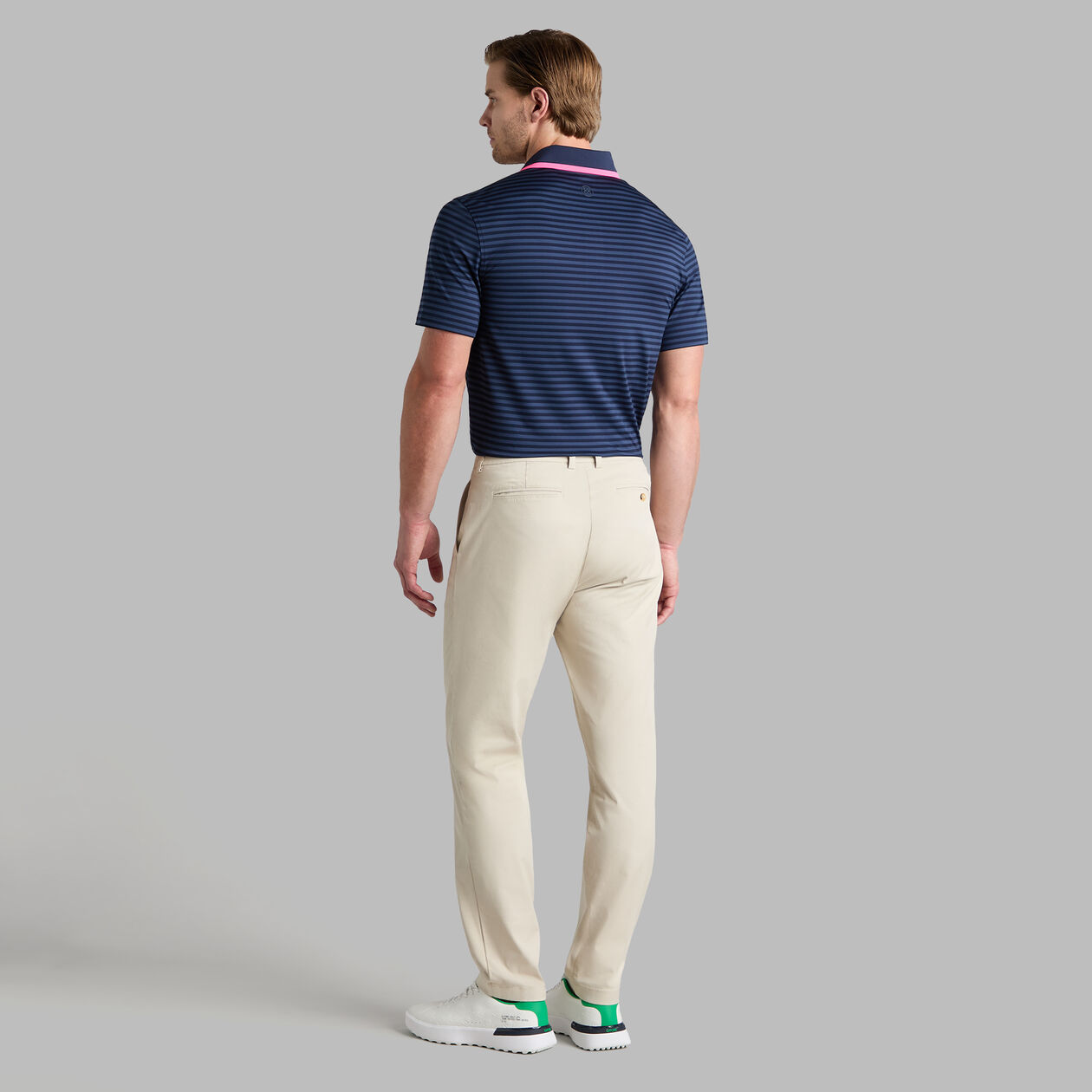 G/FORE Men's Perforated Stripe Jersey Polo