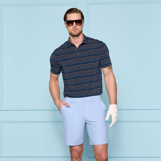 G/FORE Men's Multi Stripe Tech Jersey Polo