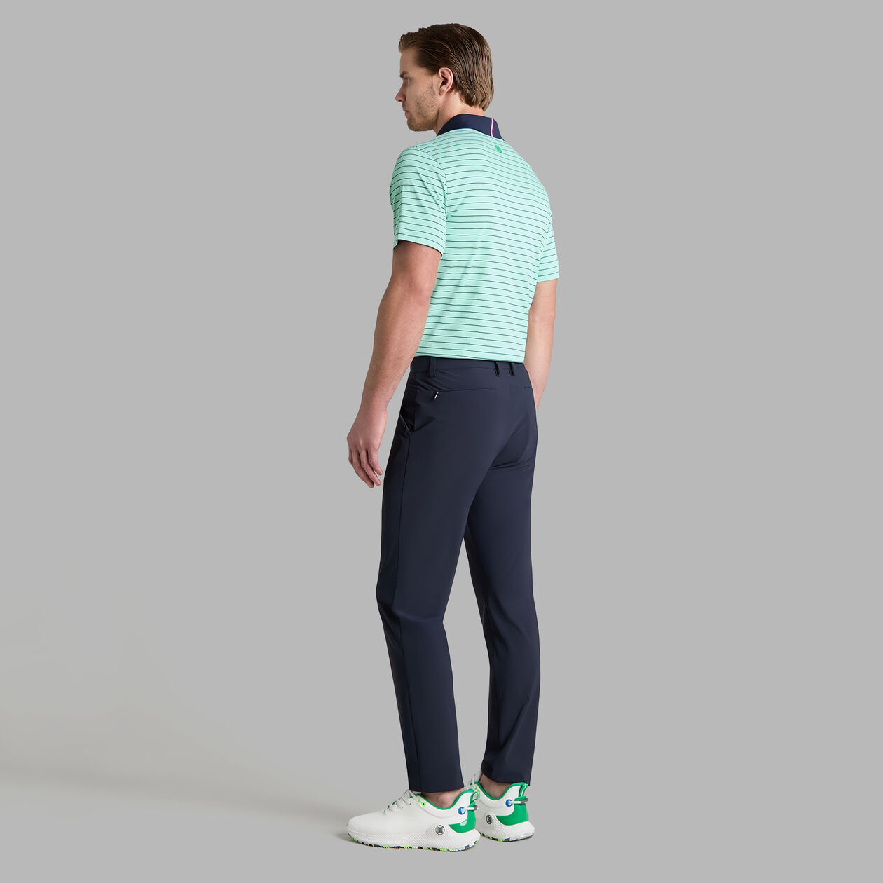 G/FORE Men's Herringbone Stripe Tech Jersey Polo