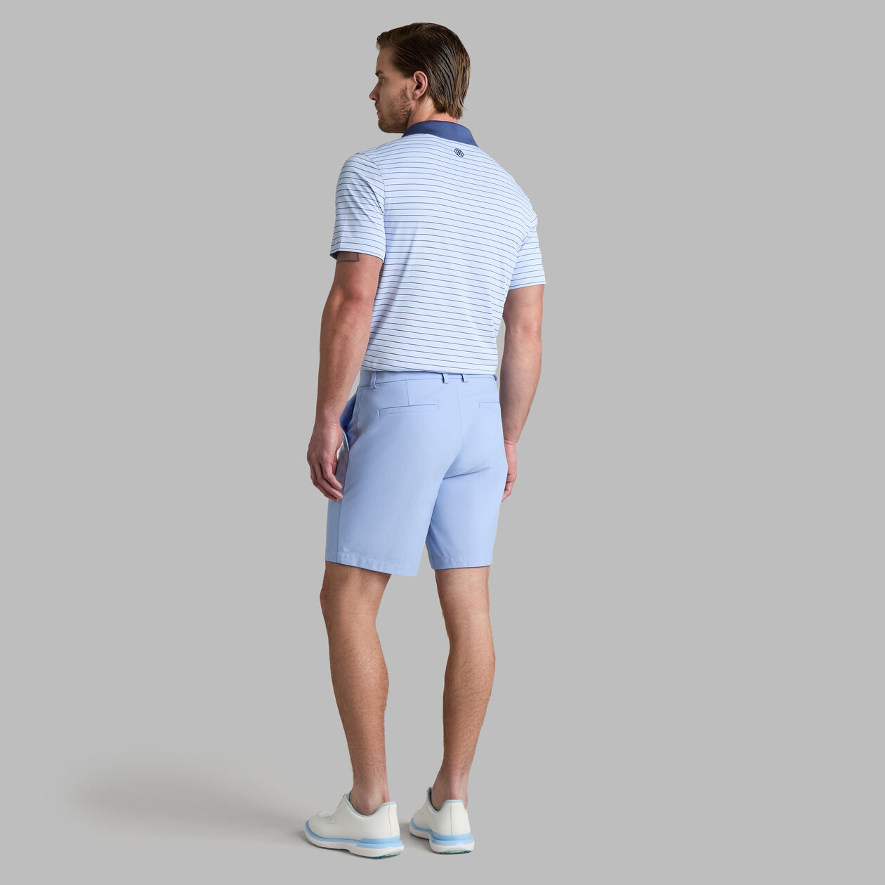 G/FORE Men's Herringbone Stripe Tech Jersey Polo