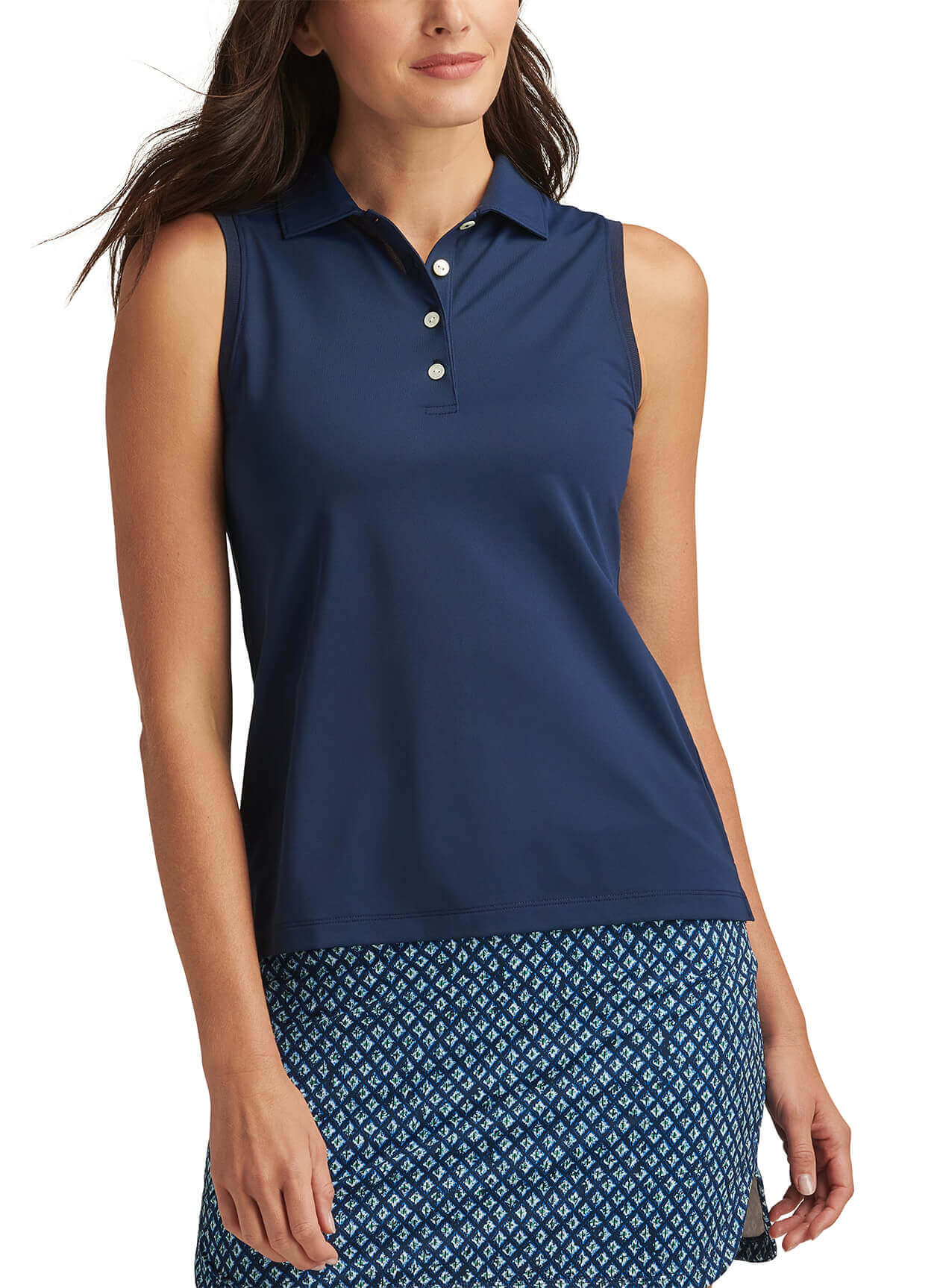 Peter Millar Women's Banded Sport Mesh Sleeveless Button Polo