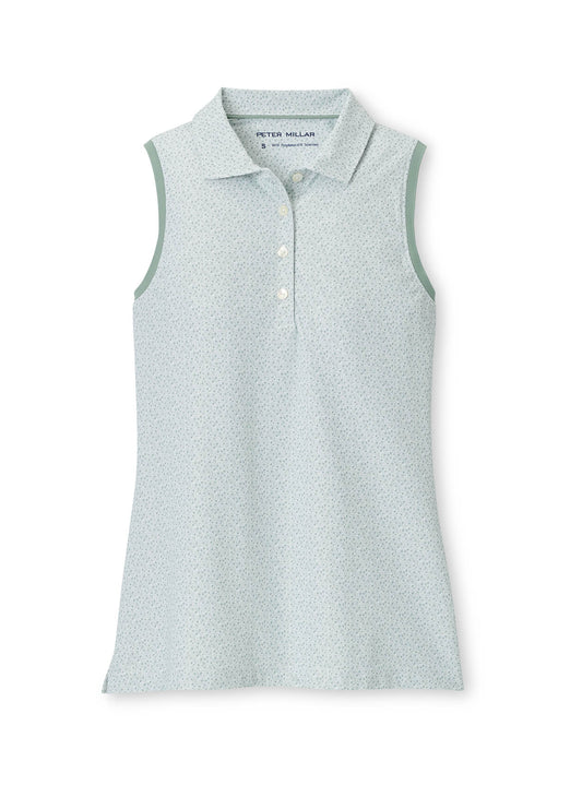 Peter Millar Women's Tee It Up Banded Sport Mesh Sleeveless Button Polo