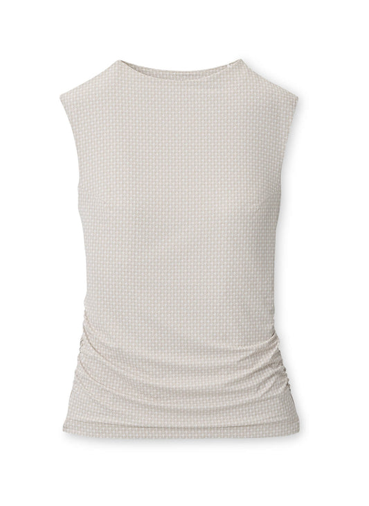 Peter Millar Women's Rachel Houndstooth Print Ruched Sleeveless Top