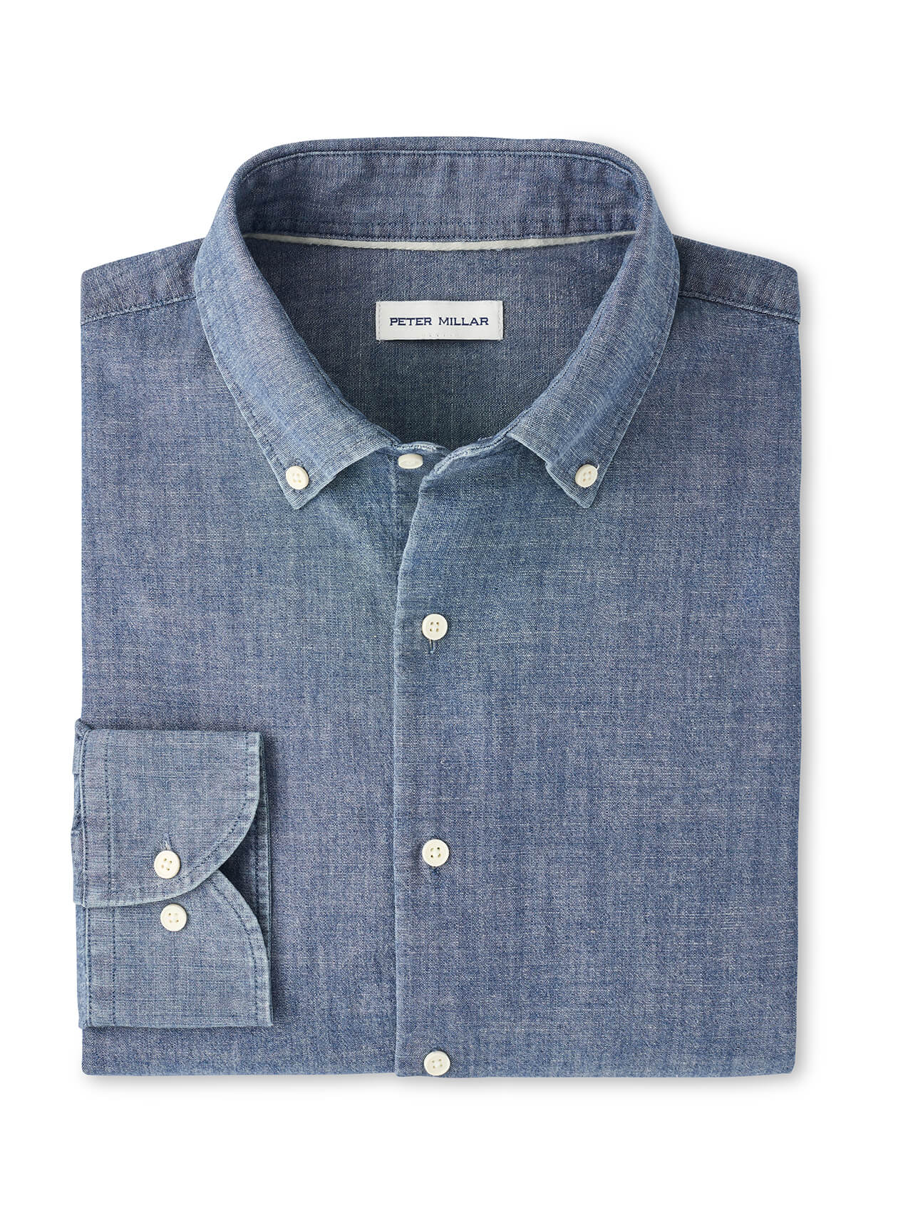 Peter Millar Men's Devonport Chambray Cotton-Stretch Sport Shirt