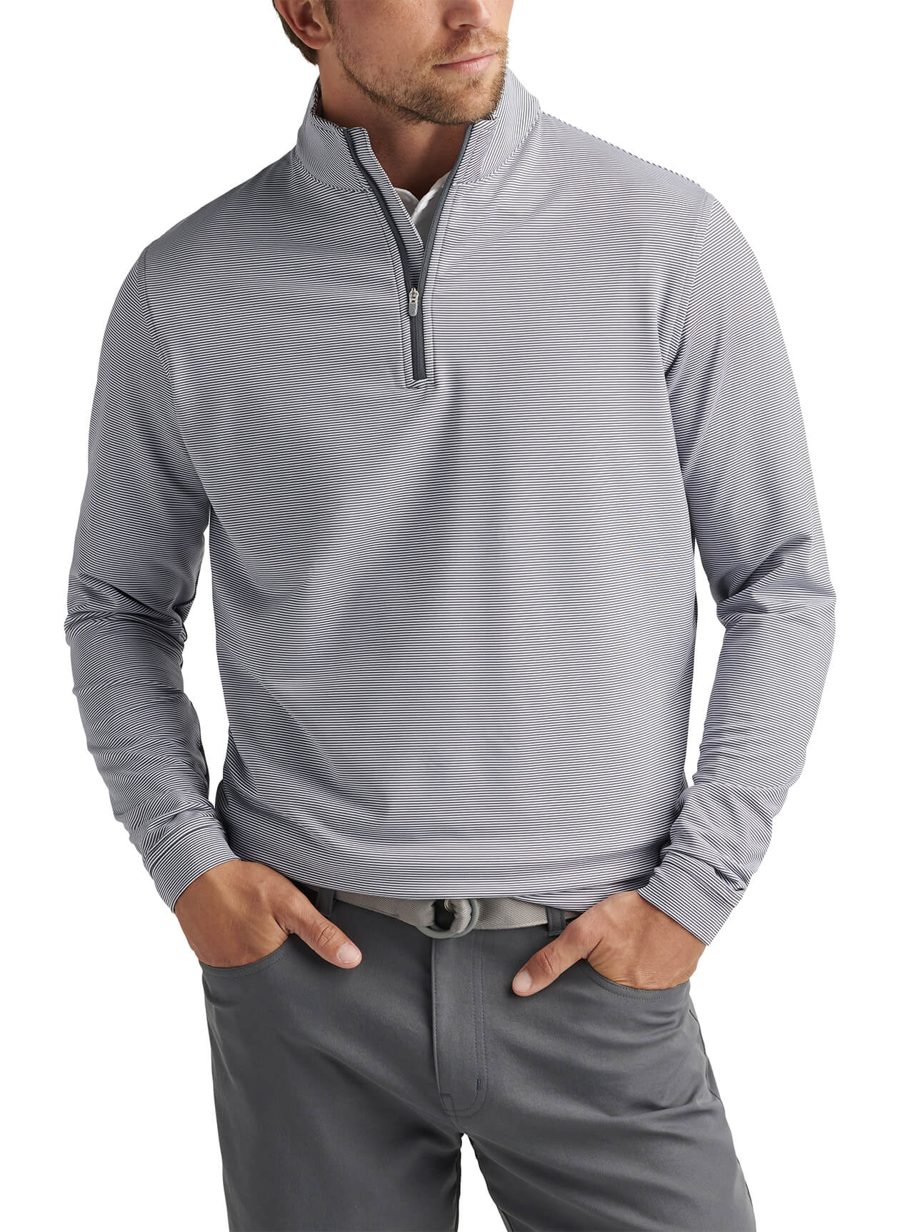 Peter Millar Men's Perth Sugar Stripe Quarter-Zip
