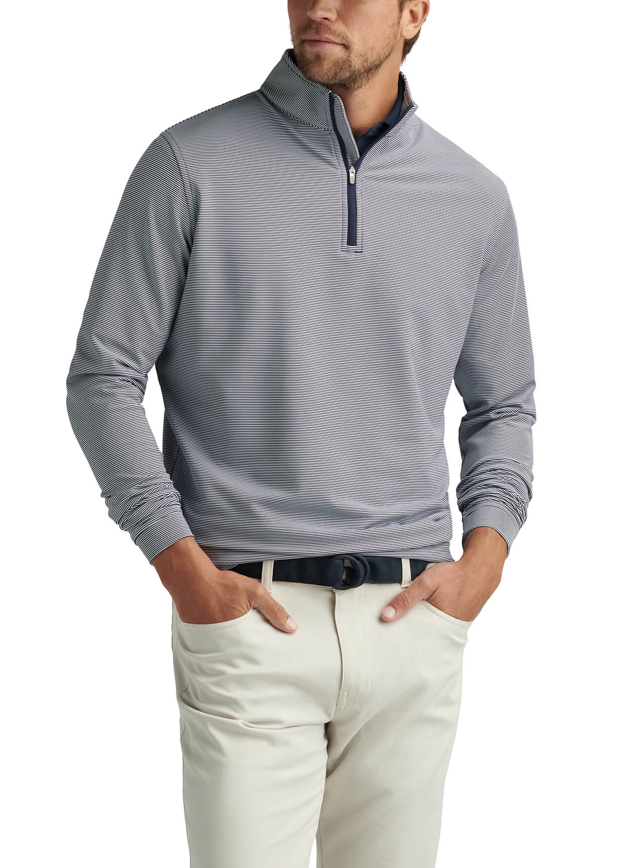 Peter Millar Men's Perth Sugar Stripe Quarter-Zip