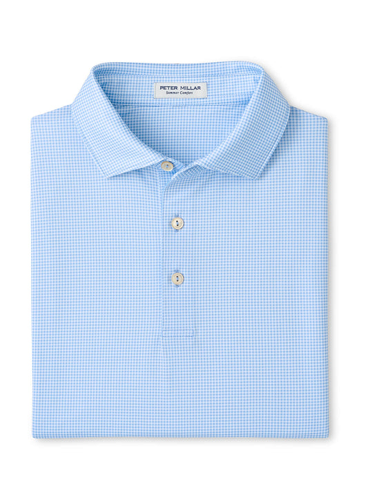Peter Millar Men's Gingham Performance Jersey Polo