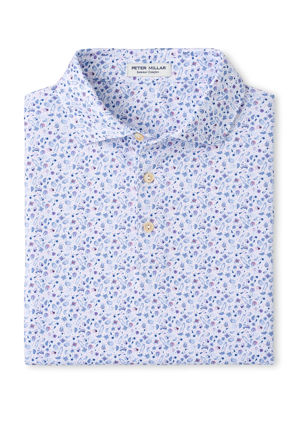Peter Millar Men's Oyster Roast Performance Jersey Polo