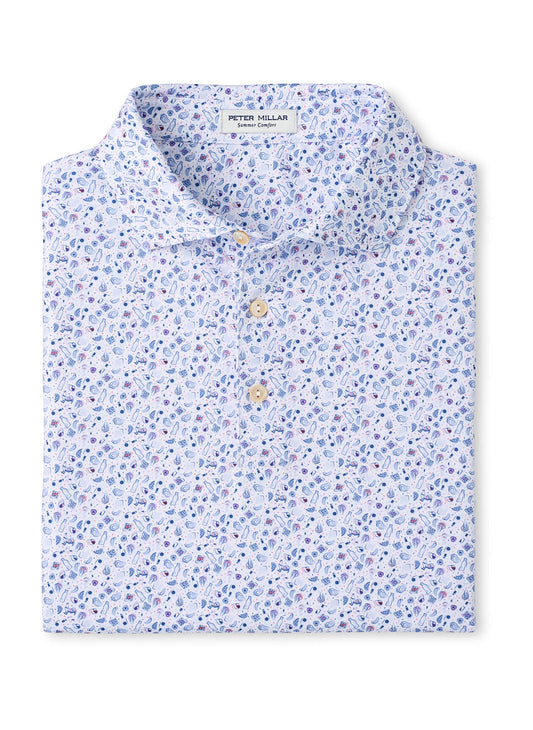 Peter Millar Men's Oyster Roast Performance Jersey Polo