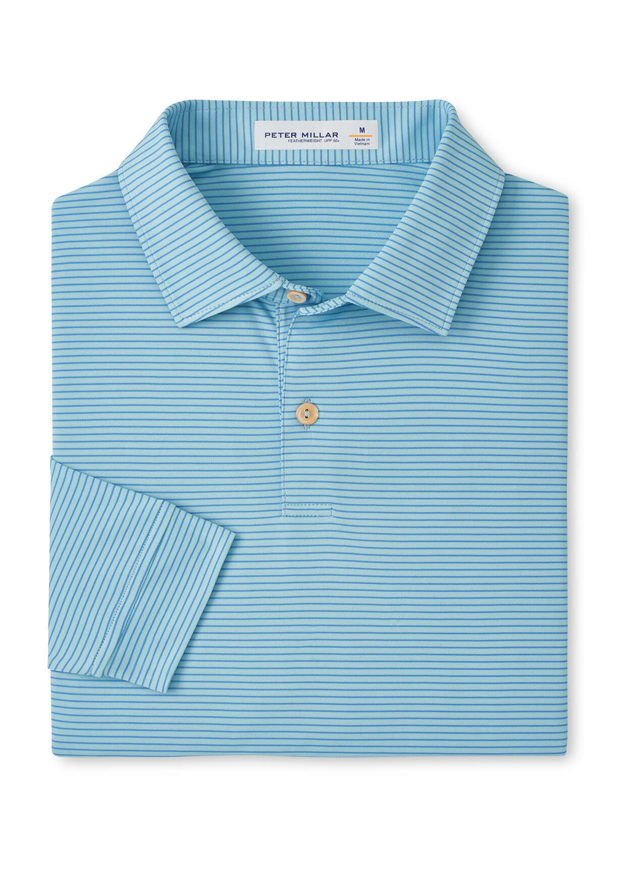 Peter Millar Men's Featherweight Stripe Long-Sleeve Performance Polo