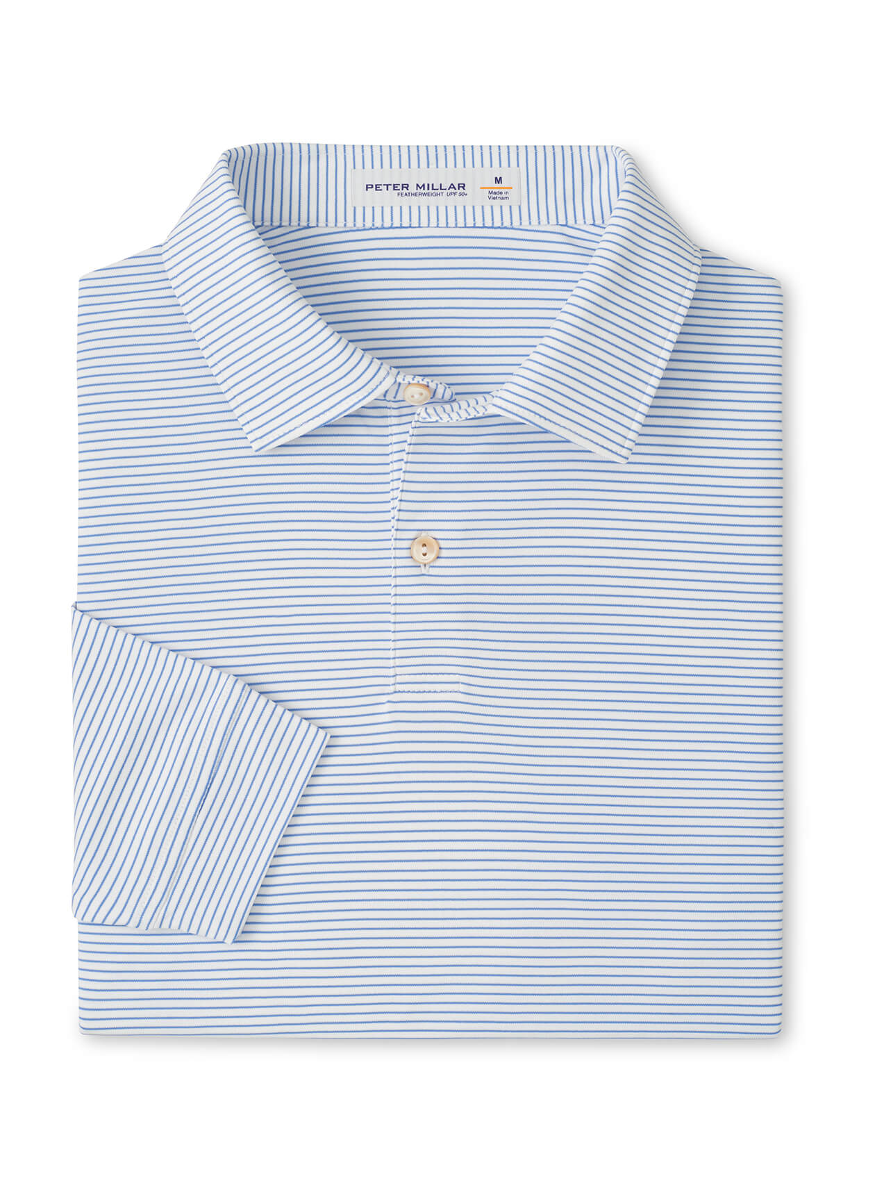 Peter Millar Men's Featherweight Stripe Long-Sleeve Performance Polo