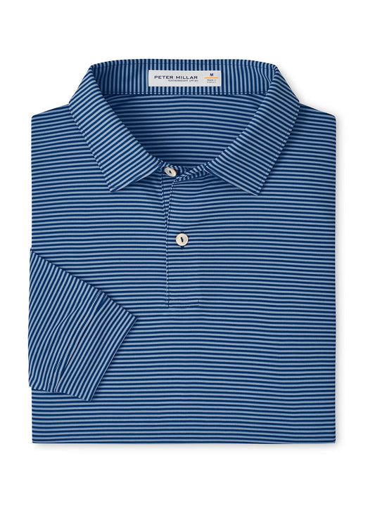Peter Millar Men's Featherweight Market Stripe Long-Sleeve Performance Polo