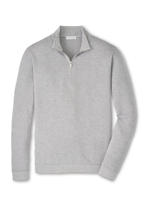 Peter Millar Men's Coolspun Lite Birdseye Quarter Zip Sweater