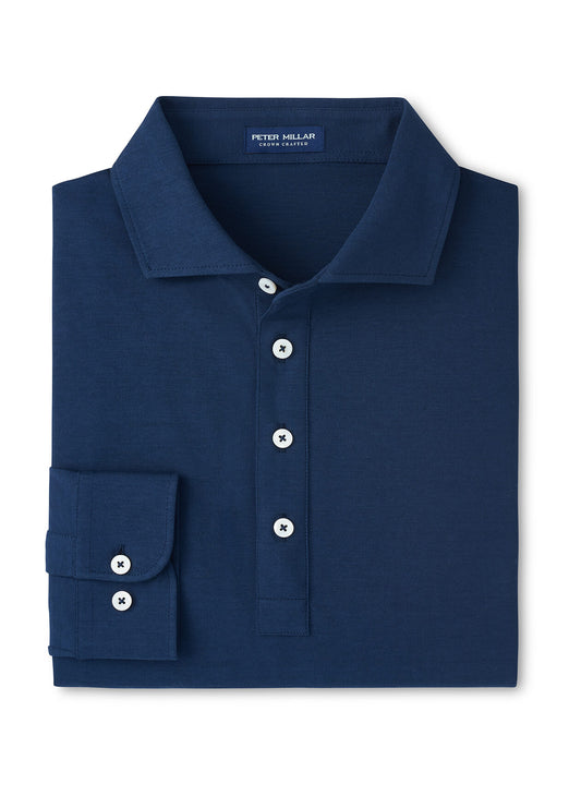 Peter Millar Men's Cool Cotton Long-Sleeve Polo