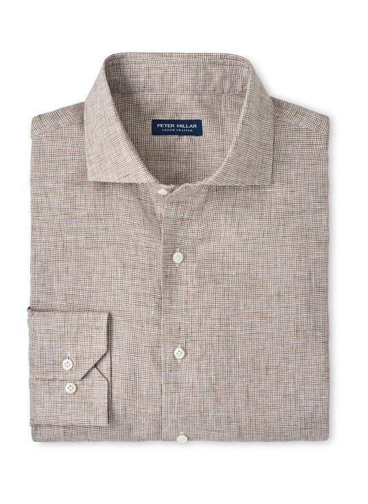 Peter Millar Men's Astino Lino Check Sport Shirt