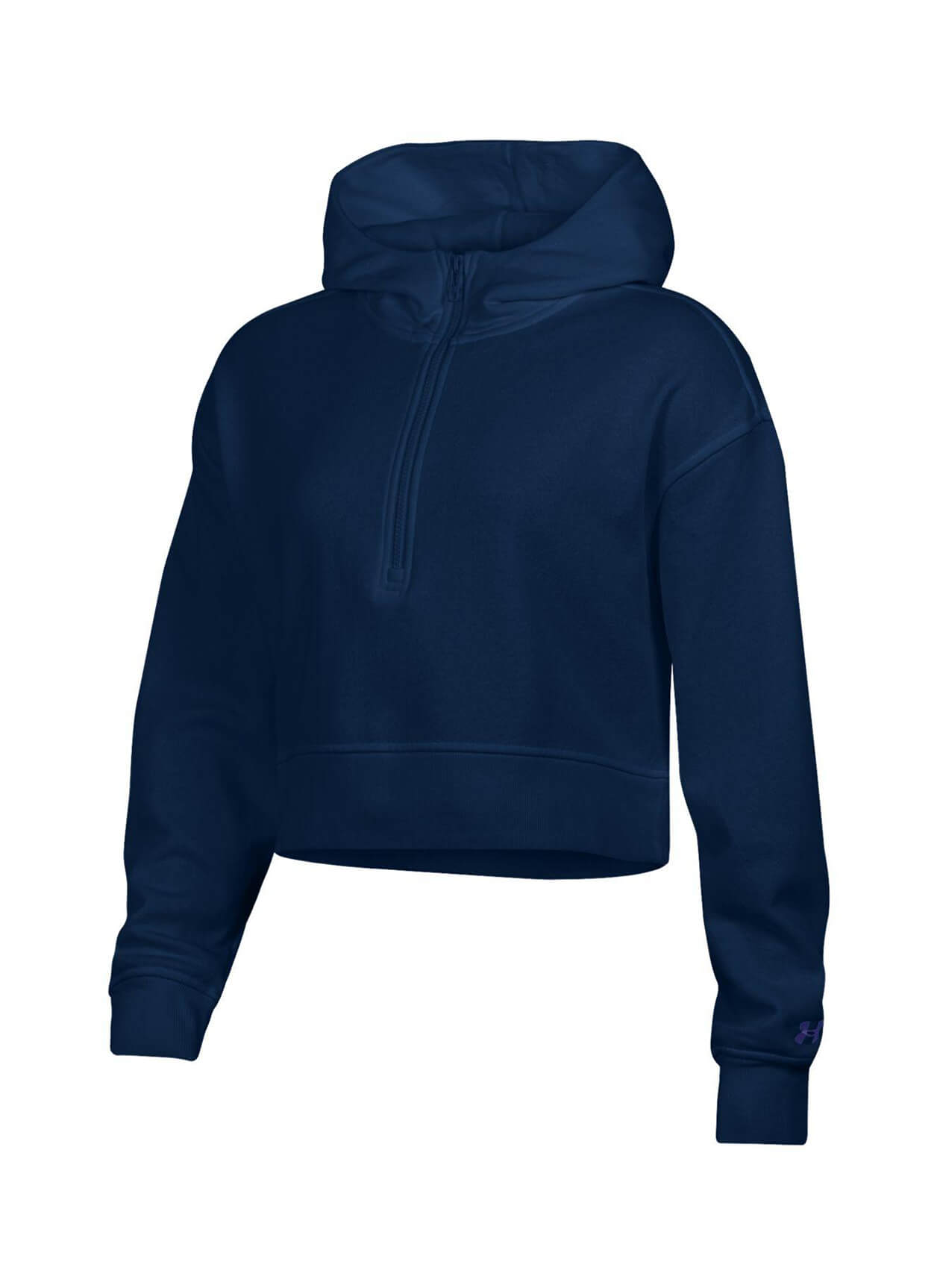 Under Armour Women's White Rival Fleece Half-Zip Hooded Sweatshirt