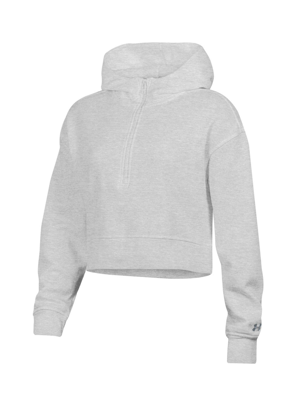 Under Armour Women's White Rival Fleece Half-Zip Hooded Sweatshirt